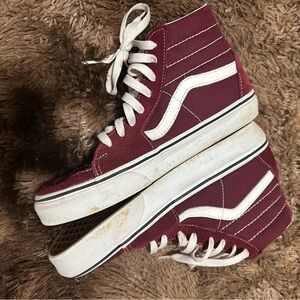 Vans Women's Maroon High-Top Sneakers